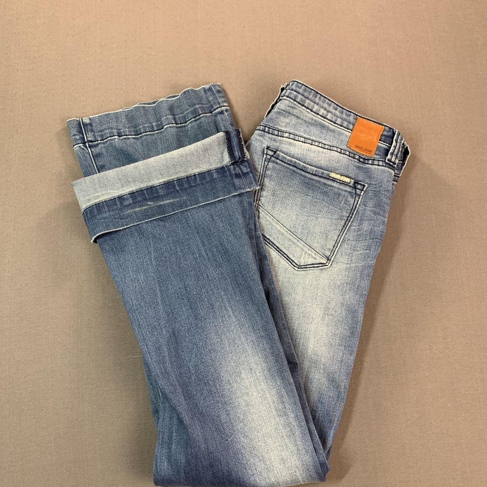 Dear John Backstage Jeans Womens 34x34 Paradise Blue Skinny‎ Flare Stretch Denim